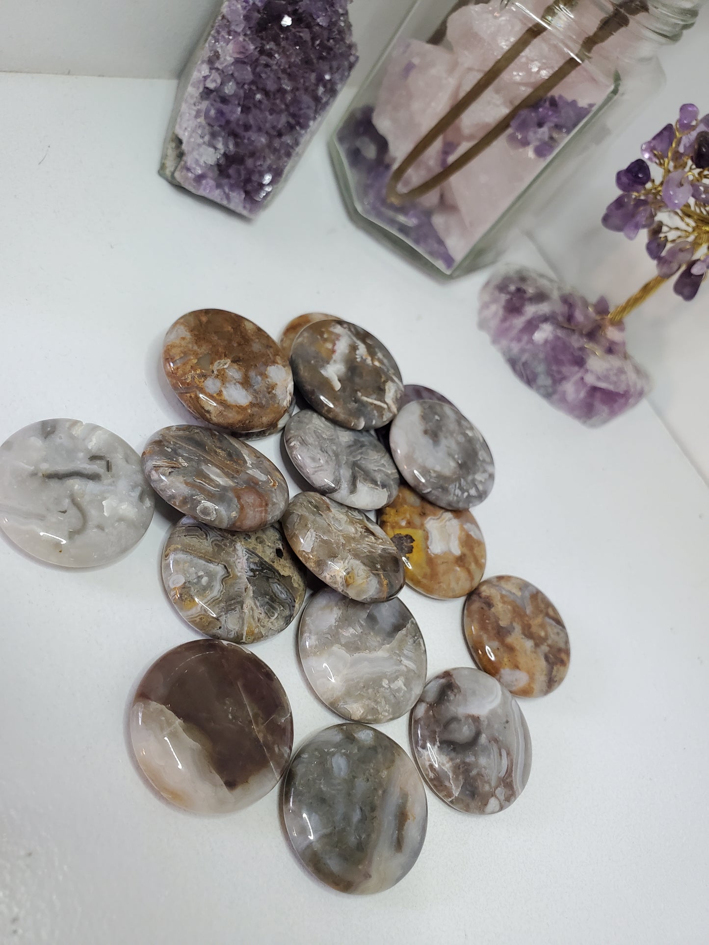 Crazy lace agate disks