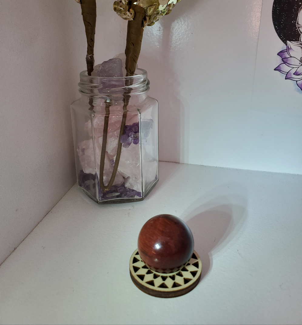 Red tigers eye sphere