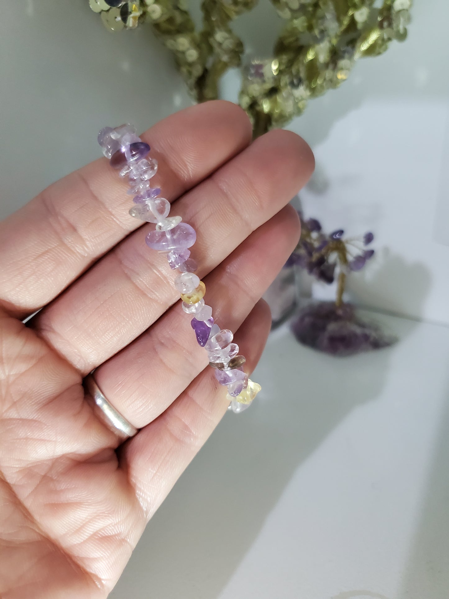 Fluorite chip bracelet