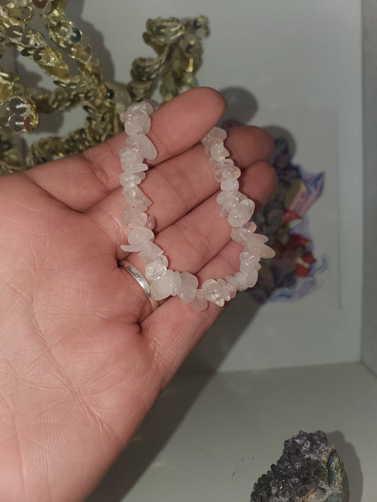 Clear quartz chip bracelet